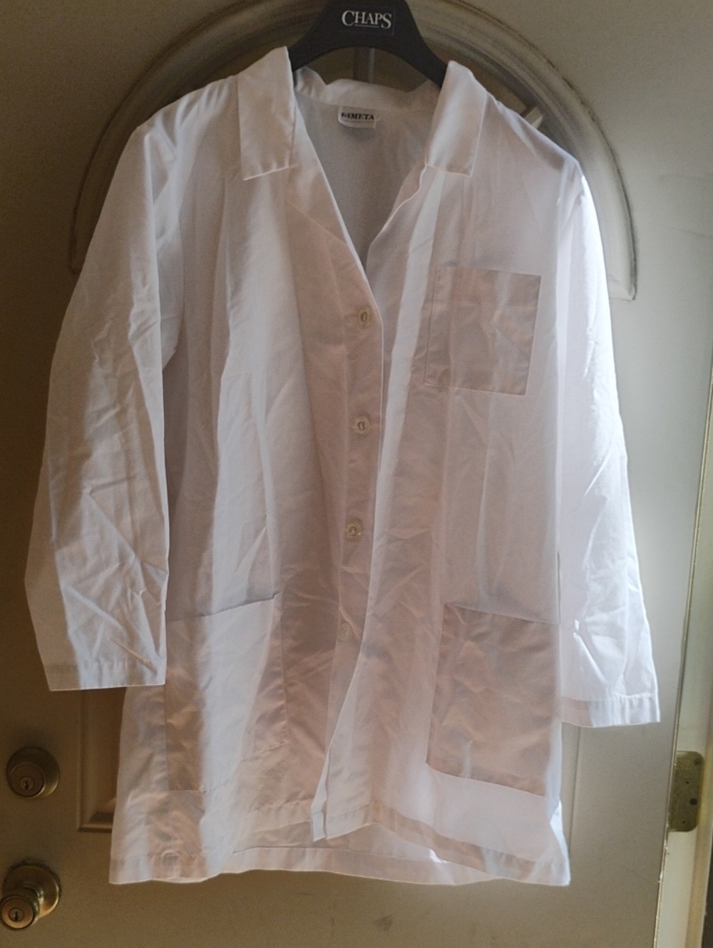 Meta  White Button-Front Labcoat
